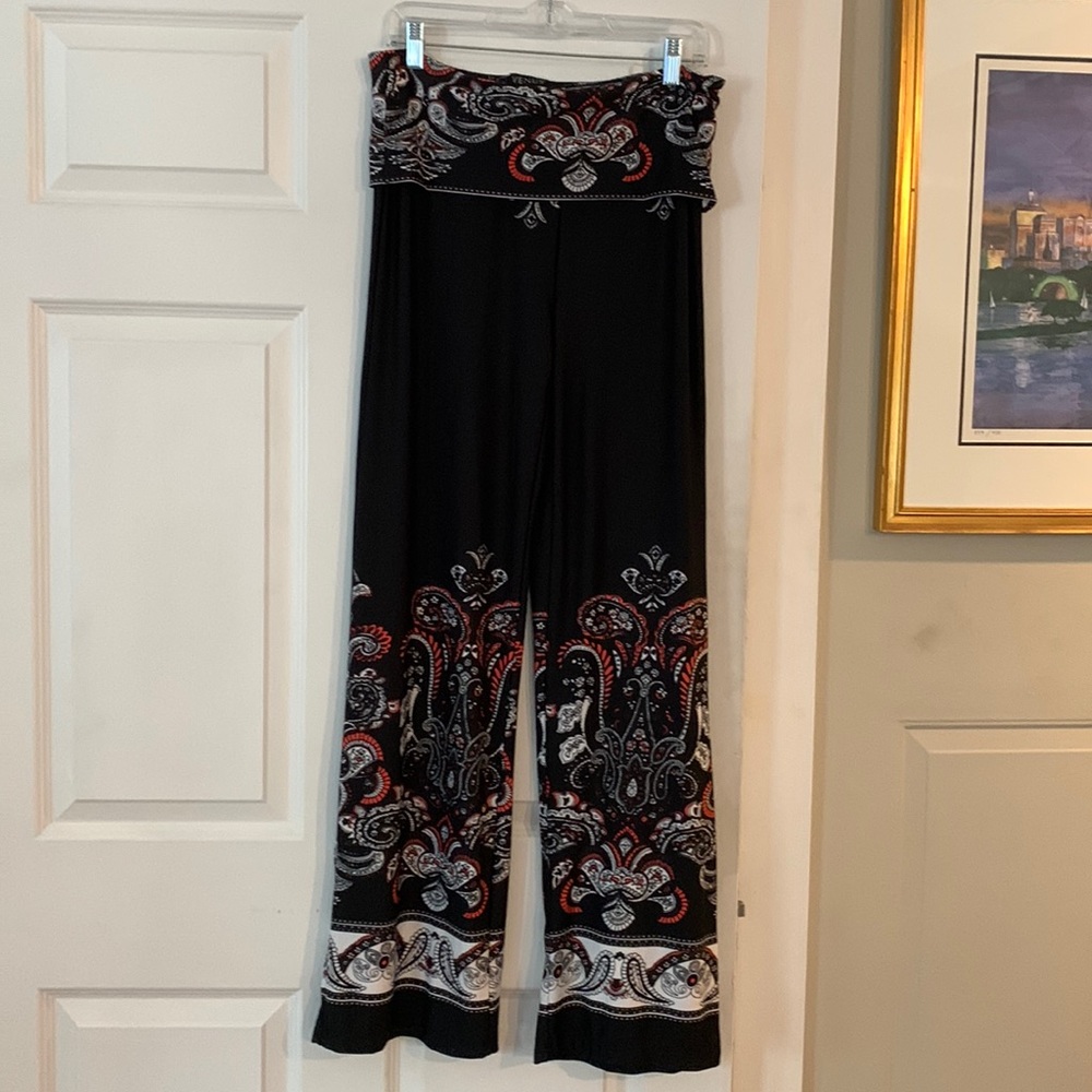Final sale before I donate- Venus Paisley Wide Leg Elastic Waist Pants M